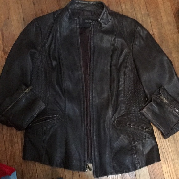 Jones New York Brown Leather Jacket - Picture 1 of 5